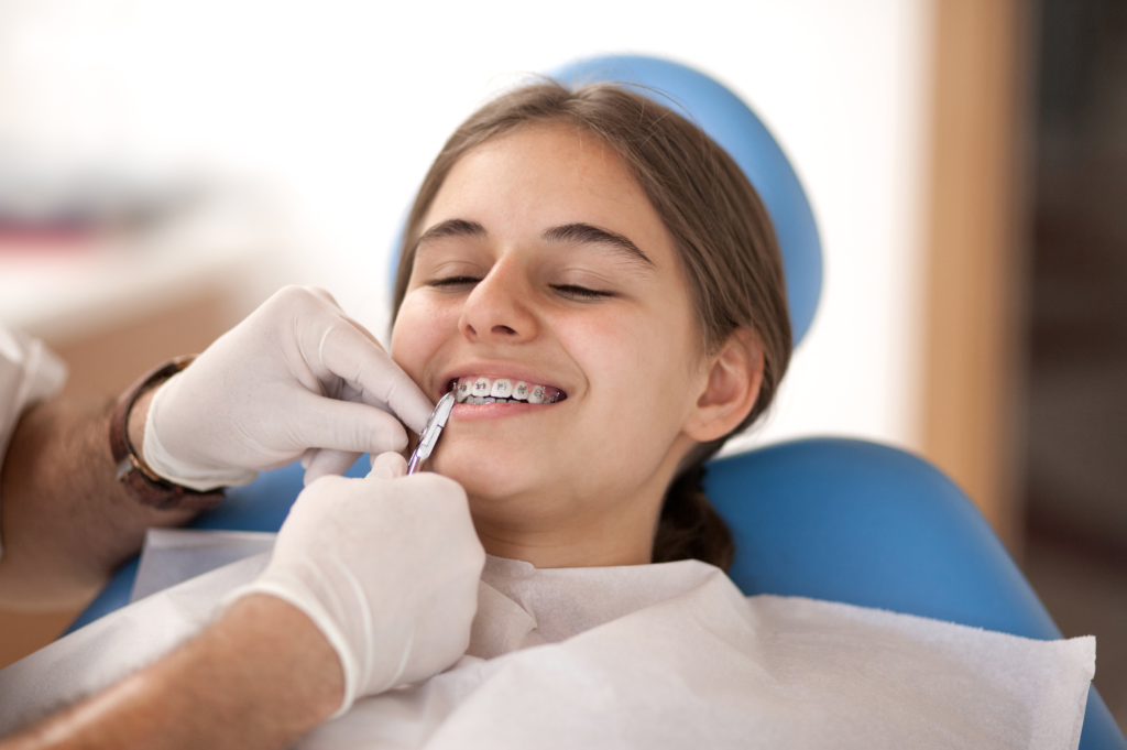 Braces work on gap teeth